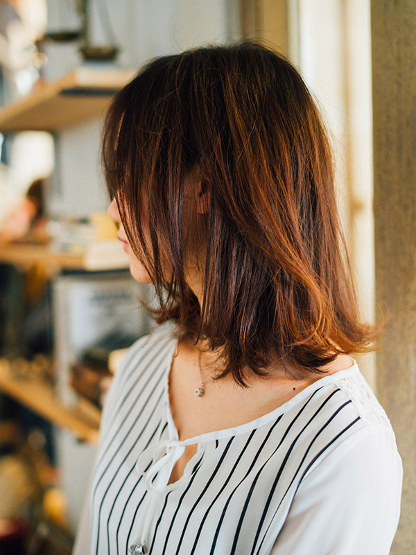 モッズヘア　フジオカのヘアスタイル「大人切りっぱなしボブスタイル」の側面画像